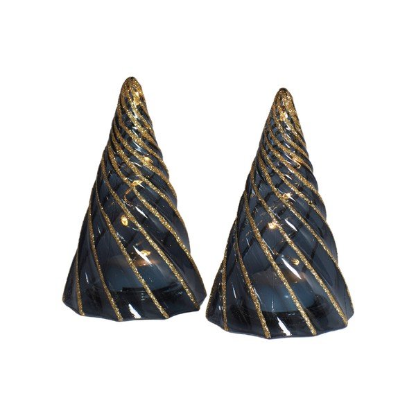 Mustad valguskaunistused, 2 tk komplektis ø 6 cm Vilma Tree - Sirius