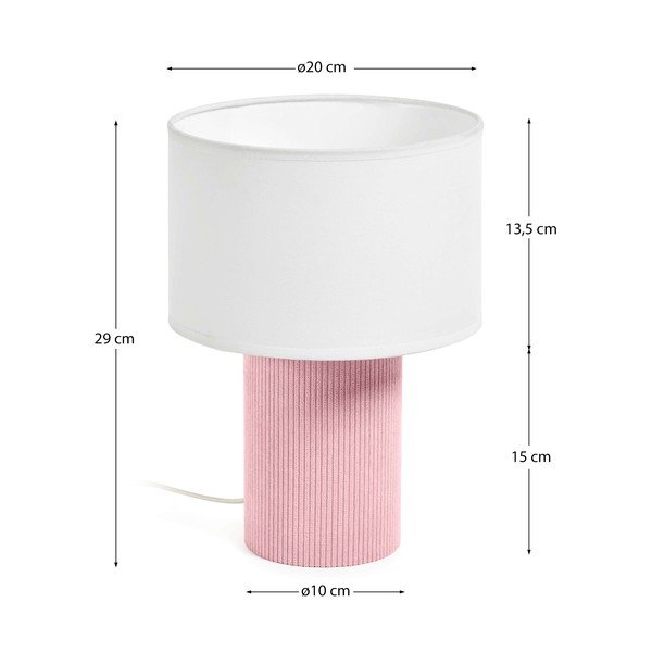 Valge/heleroosa laste lamp Bianella - Kave Home-image-3
