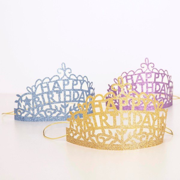 Paberkroonide komplekt 8 tk Happy Birthday – Meri Meri-image-3
