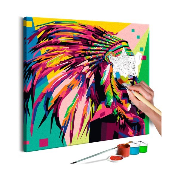 DIY set na tvorbu vlastního obrazu na plátně Artgeist Plume, 40 x 40 cm