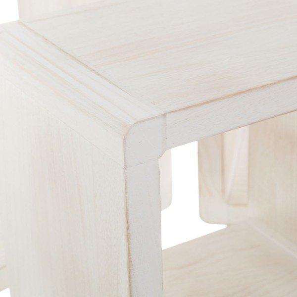 Valged riiulid 3 tk komplektis, mis on valmistatud pavlovnia täispuidust - Casa Selección-image-2