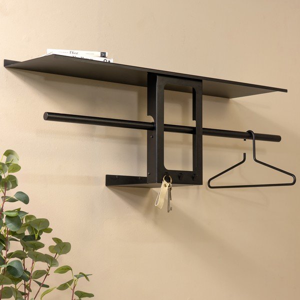 Must terasest seinanagi koos riiuliga 100 cm Luno Small - Spinder Design-image-1