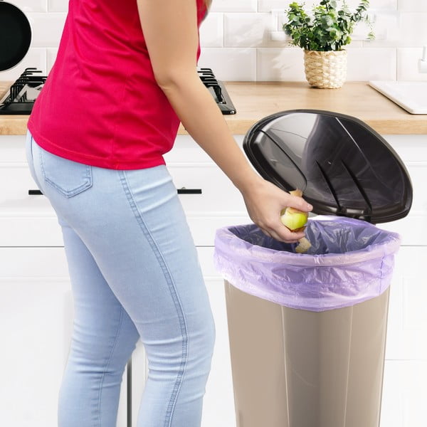 Pruun pedaaliga plastikust prügikast 30 l - Orion-image-2