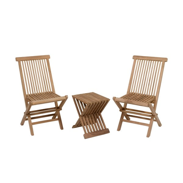 Sada 2 židlí a stolu z teakového dřeva Santiago Pons Taar
