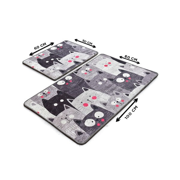 Hallid vannitoamatid 2tk komplektis 60x100 cm Meow - Foutastic-image-3