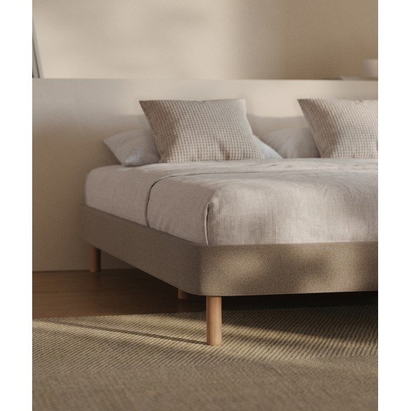 Pruun polsterdatud kaheinimesevoodi ilma peatsita 160x200 cm Ofelia - Kave Home-image-2