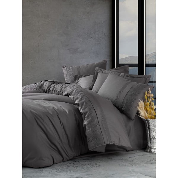 Tumehall puuvillane voodipesu koos linaga Cotton Box , 200 x 220 cm Enzo - Mijolnir