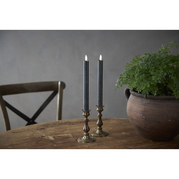 2 musta LED vahaküünla komplekt, kõrgus 25 cm Flamme - Star Trading-image-3