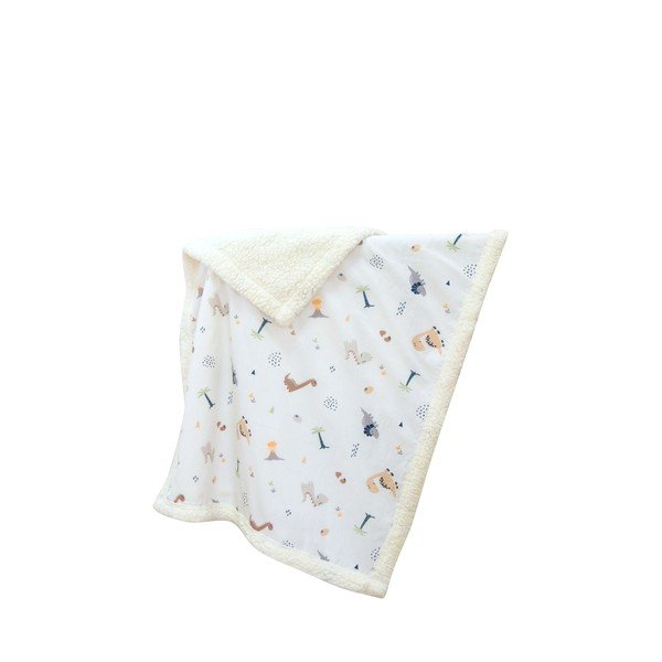 Valge Renforcé puuvillast laste tekk 75x100 cm Dinozor - Mijolnir