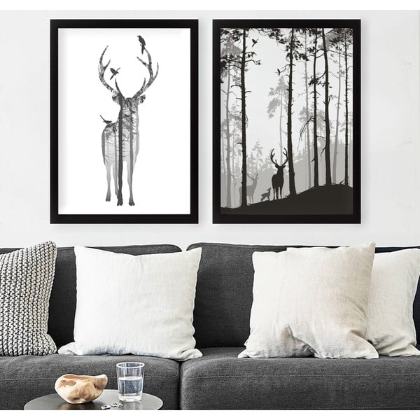 Plakatite komplekt raamides, 2 tk 34x44 cm Deer - Wallity-image-1