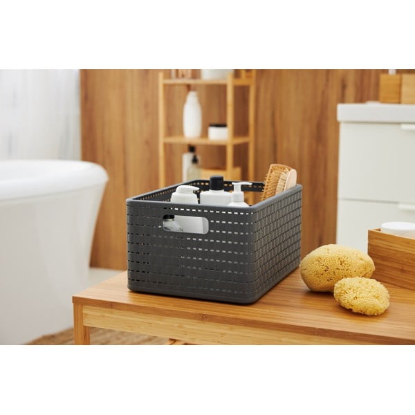 Tumehall ringlussevõetud plastikust korv Country - Rotho-image-4