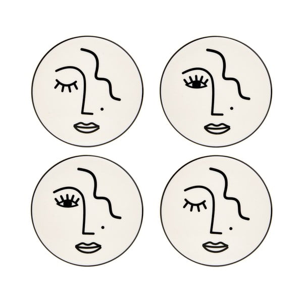 Komplekt 4 portselanist allapanijat Abstraktne nägu Abstract Faces - Sass & Belle