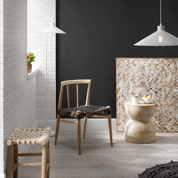 Puuvillasest köiest istmega teakist jalatugi Eclipse - Kave Home-image-1