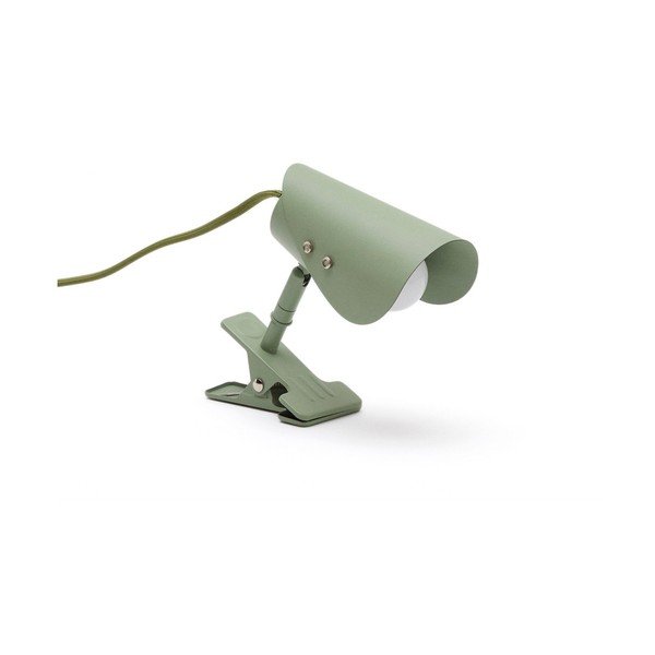 Roheline metallist klambriga laualamp (kõrgus 16 cm) Jula - Kave Home