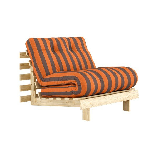 Oranž/pruun futon/puidust tool Roots - Karup