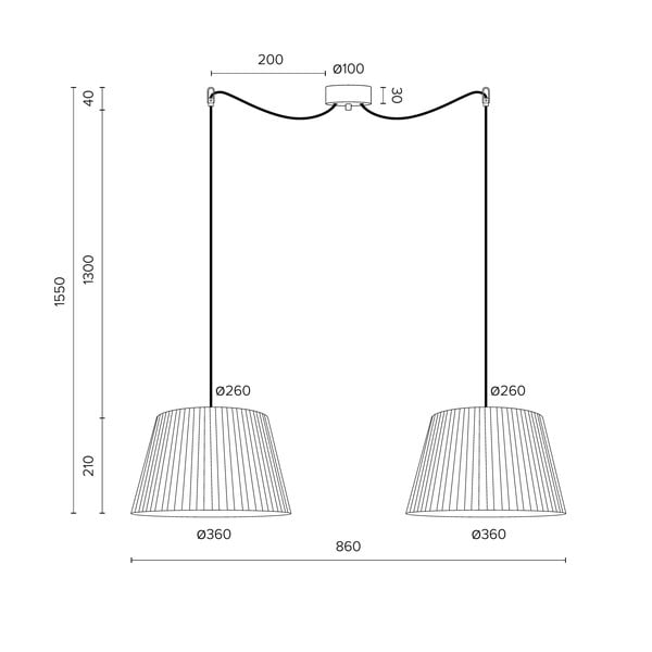 Beež kahetasandiline rippvalgusti KAMI Elementary M 2S Kami - Sotto Luce-image-4