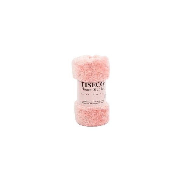Růžový pléd Tiseco Home Studio Fluffy, 150 x 200 cm
