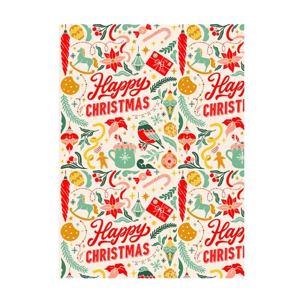 5 lehte pakkepaberit, 50 x 70 cm Happy Christmas - eleanor stuart