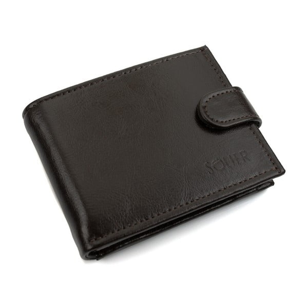 Pánská kožená peněženka SW03 s patentem, hnědá