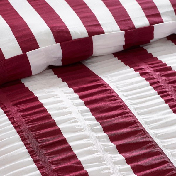 Tumepunane kaheinimesevoodipesu 220x230 cm Seersucker Frill Stripe - Catherine Lansfield-image-4