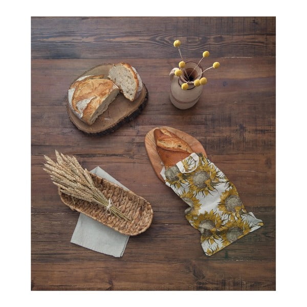 Leivakott linase kotiga Päikeselillekott, kõrgus 42 cm - Really Nice Things-image-1