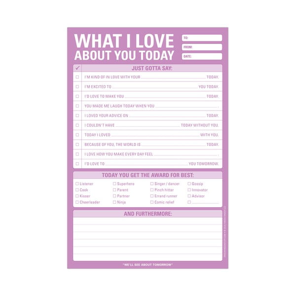 Zápisník pro ohodnocení vašich milovaných Love Today