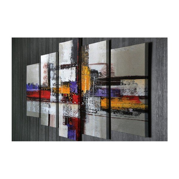 5-osaline seinamaal lõuendil Abstraktne - Wallity-image-3