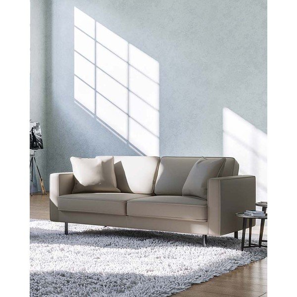 Helepruun nahkdiivan 207 cm Kobo - MESONICA-image-1