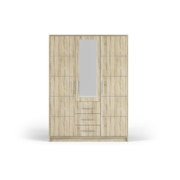 Tammepuust garderoobikapp koos peegliga 147x200 cm Derry - Cosmopolitan Design
