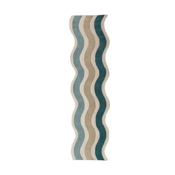 Sinine käsitsi kootud villane vaip 80x300 cm Cascade Wool - Flair Rugs