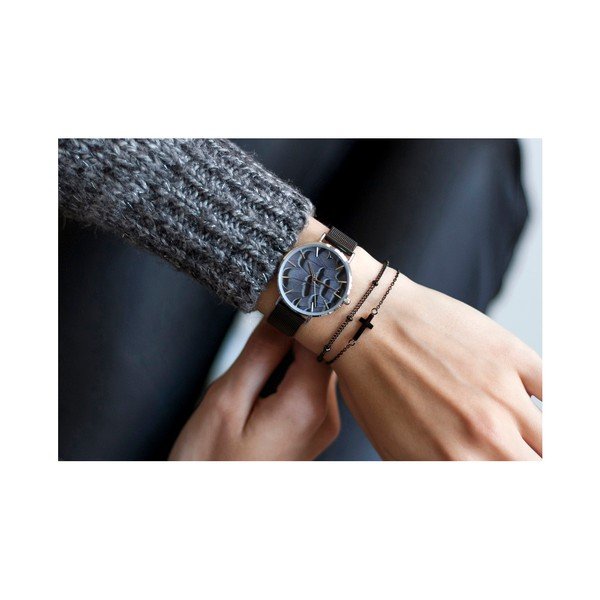 Dámské hodinky s páskem z nerezové oceli černé barvy Emily Westwood-image-1