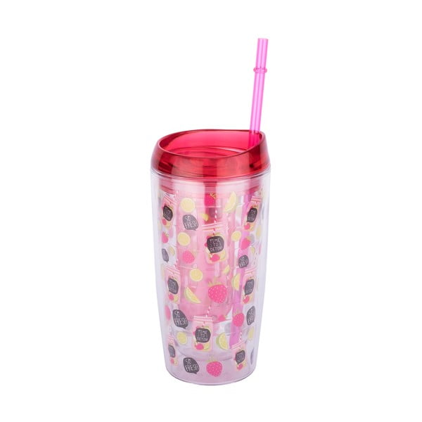 Červený tumbler na nápoje Tantitoni Infuser, 450 ml