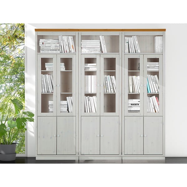 Valge männipuidust vitriinkapp 518x223 cm Anita - Støraa-image-1