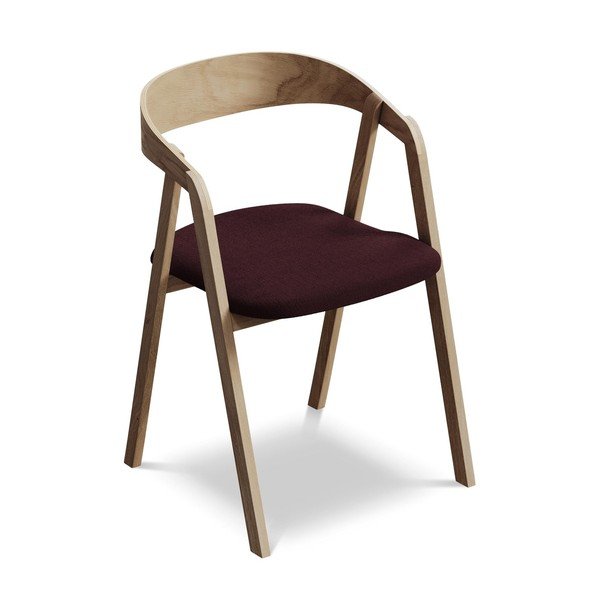 Burgundia värvi täispuidust söögitool Erika - Makamii