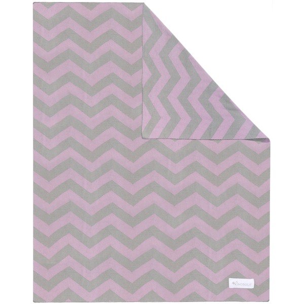 Roosa-hall puuvillane beebitekk Zigzag, 80 x 100 cm - Kindsgut-image-2