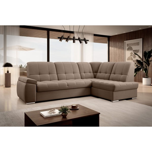 Pruun sametist lahtikäiv/sahtliga nurgadiivan (parem nurk/L-kujuline) Sado – ELTAP-image-4