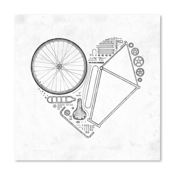 Plakát Love Bike od Florenta Bodart, 30x30 cm