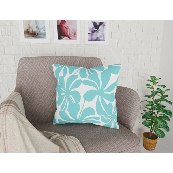 Türkiissinine ja valge padjapüür Jungle Paradiso, 43 x 43 cm - Vitaus-image-1