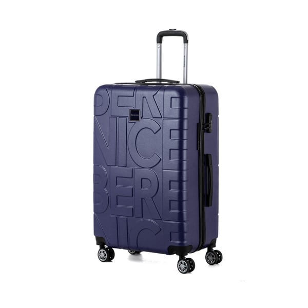 Tmavě modrý cestovní kufr Berenice Typo, 107 l