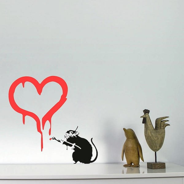 Samolepka na zeď Rat in Love by Banksy