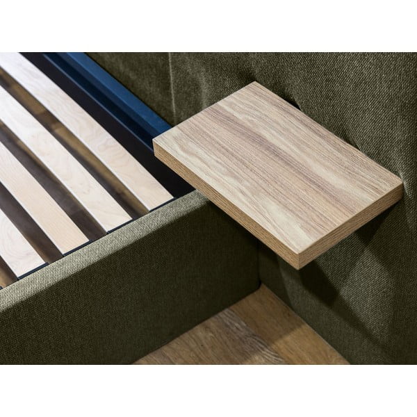 Tumeroheline polsterdatud kaheinimese voodi, millel on riiulid 160x200 cm Blandine - Bobochic Paris-image-4