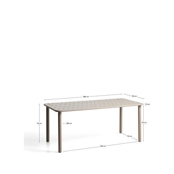 Terasest aiasöögilaud 90x180 cm Brai - Kave Home-image-1