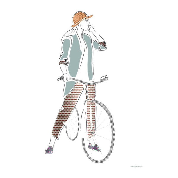Plakát Dívka na kole