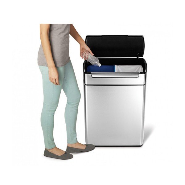 Terasest prügikast sorteeritud jäätmete jaoks 48 l Dual - simplehuman-image-3
