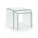 Klaasist diivanilauad 2tk komplektis 50x50 cm Burano - Kave Home