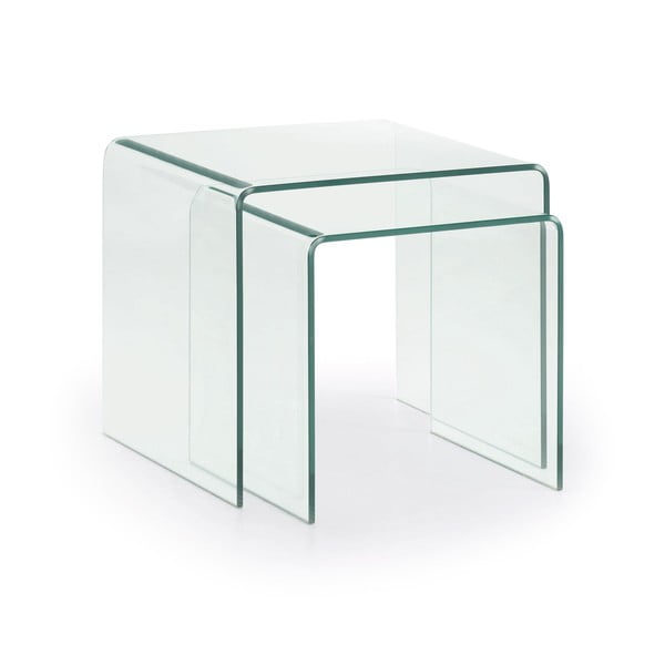 Klaasist diivanilauad 2tk komplektis 50x50 cm Burano - Kave Home