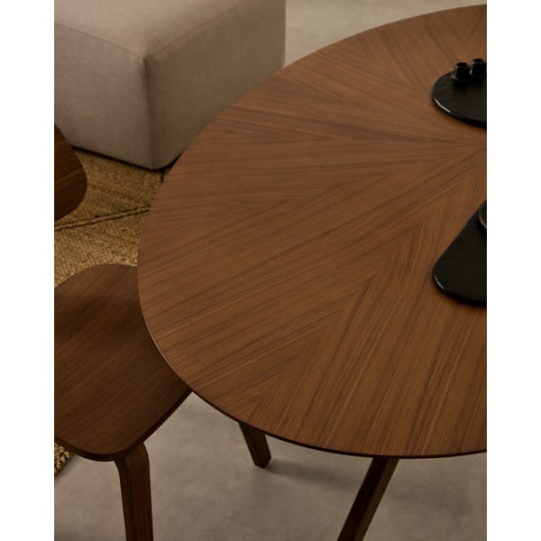 Söögilaud pähklipuidu spoonist pealispinnaga 110x180 cm Naanim - Kave Home-image-1