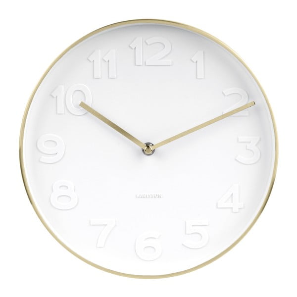 Nástěnné hodiny s detaily ve zlaté barvě Karlsson Mr. White, ⌀ 28 cm