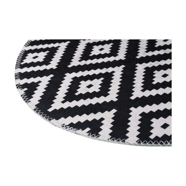Must-valge pestav ümmargune vaip ø 120 cm - Vitaus-image-2