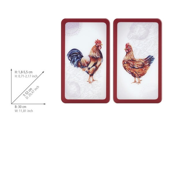 Karastatud klaasist pliidikatted 2 tk komplektis 52x30 cm Farm - Wenko-image-4